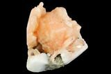 Peach Stilbite Crystal Cluster on Quartz Chalcedony - India #147369-1